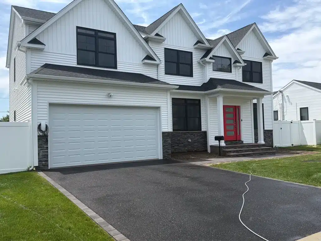 Roof cleaning and house washing on a Plainview, NY home